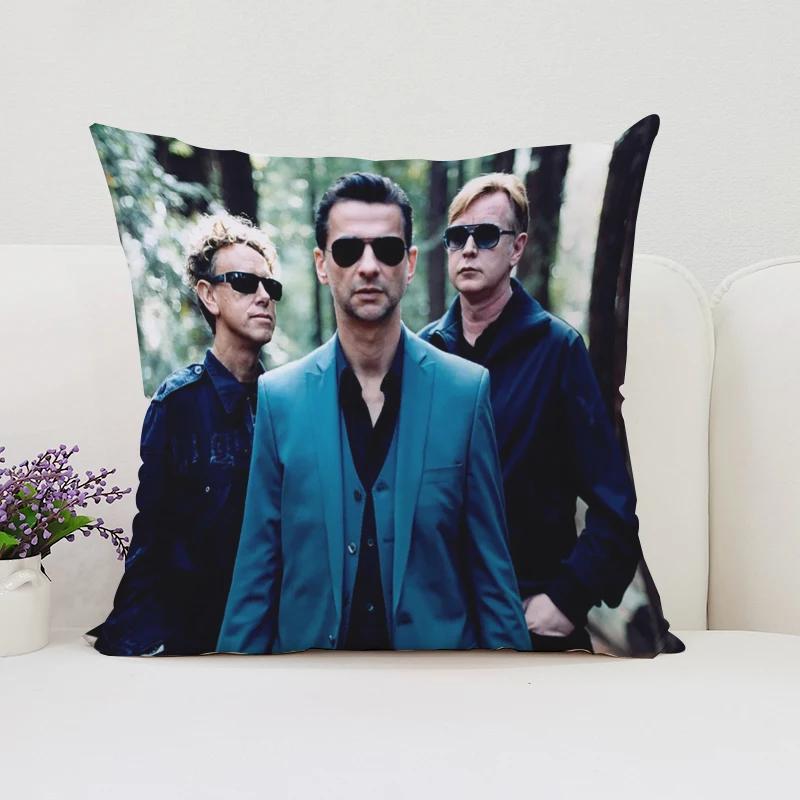Wendbarer bedruckter Kissenbezug D-Depeche M-Mode Fan-Geschenk Zuhause Sofa Dekokissenbezug Stuhl Lendenkissen 40x40