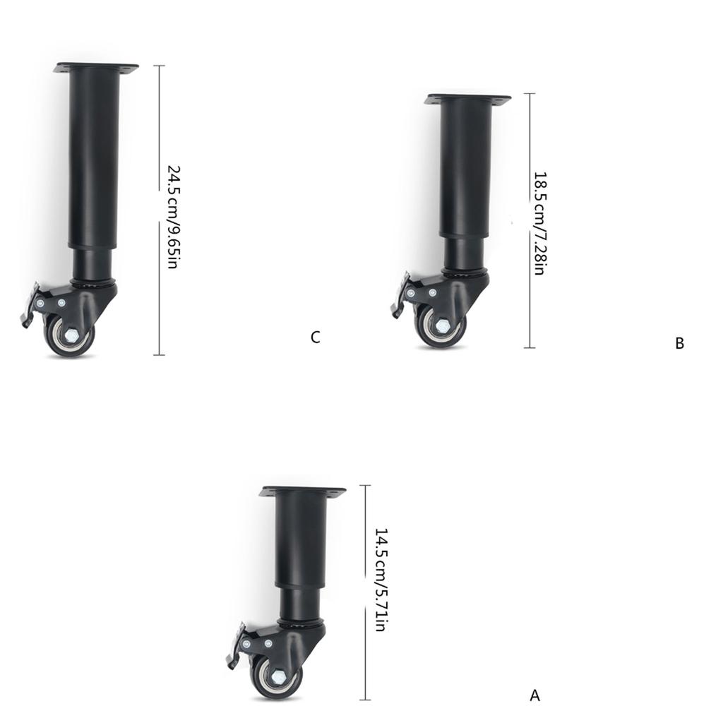 4Pcs Metal Adjustable Furniture Legs with Braked Swivel Casters Table Legs Heavy Duty Replacement Support Legs Enduring