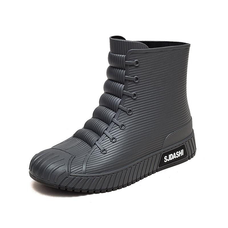 

[Цельный] Водонепроницаемая обувь для женщин и мужчин, непромокаемые сапоги средней высоты, для студентов, пара, бархат, хлопок, теплые, нескользящие, пластиковые 45