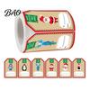 Beschreibbare Weihnachtsetiketten 250 Stück/Rolle Anhänger, Selbstklebend mit Schreibfläche, Geschenkklebeetiketten Saisonale Verpackung für Dekorative Umschläge