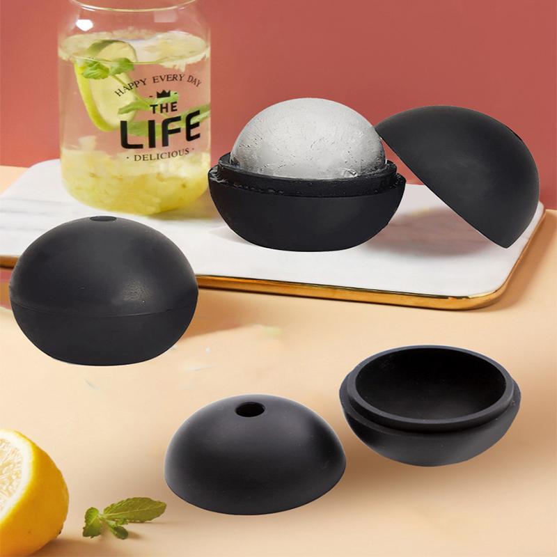 1pcs black Bar Tool Silicone Ice Hockey Mold DIY Round Ice Ball Maker Sphere Ice Cube Mold Party