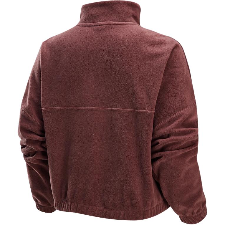 Nike Therma-Fit Oversized Solid Color Stand Collar Comfortable Fashion Long Sleeve Sweatshirt Women Sweatshirt Red-Brown FV7956218