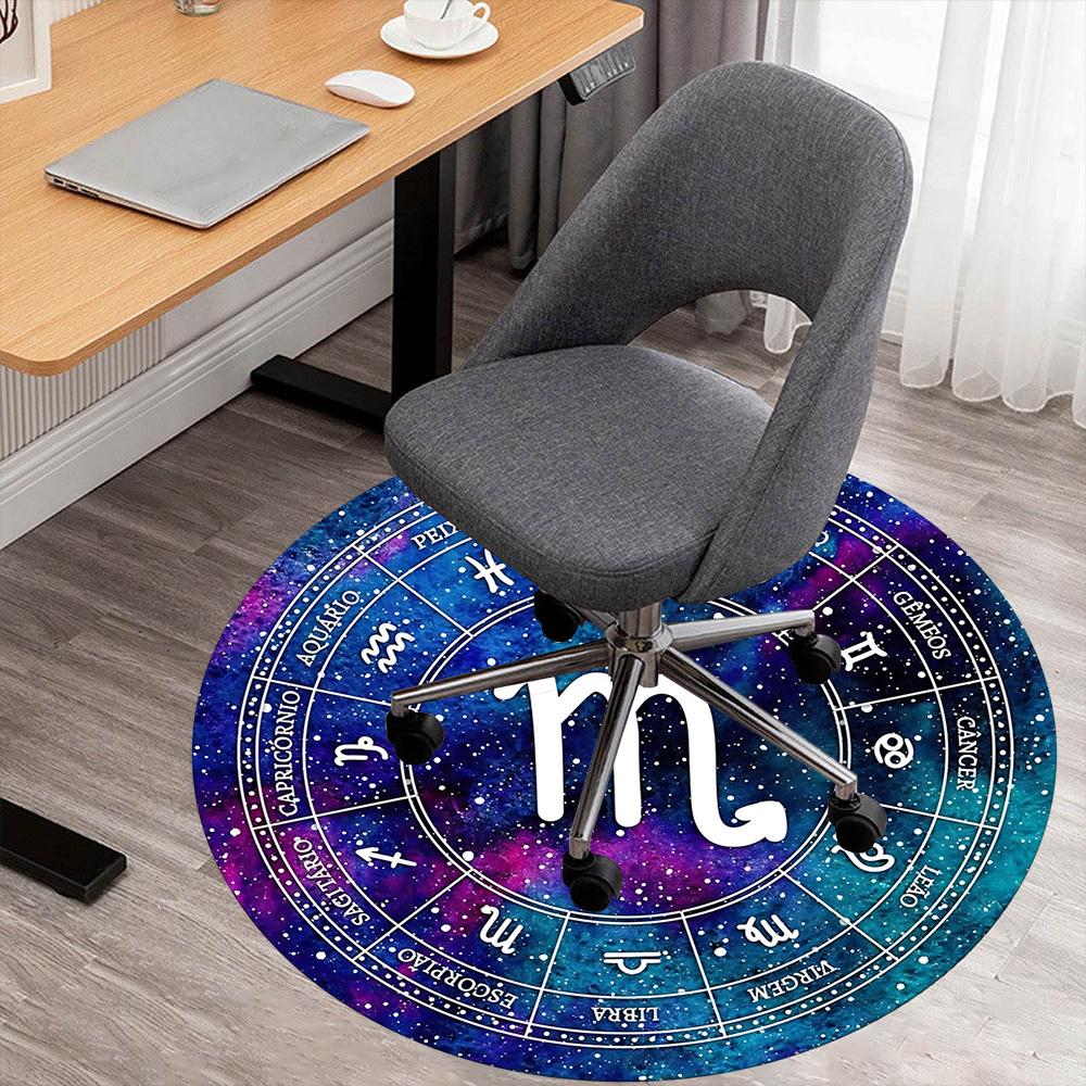 

1pc Zodiac Scorpio Round Chair mat Area Rug - Non-Slip, Floor Mat for Office, Bedroom, and Indoor Decor c1125398 80cm by 80cm