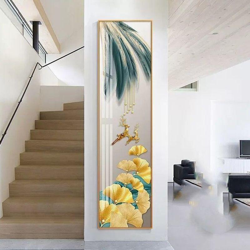 Slim Vertical Self-Adhesive Mural: Elegant Decorative Sticker for Entrance Hall or Corridor