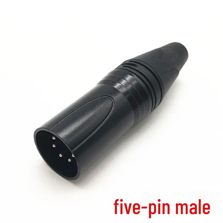 4-core Internal Thread XLR Male Microphone Connector, Copper Pin, Tin-Plated Cannon Audio Head