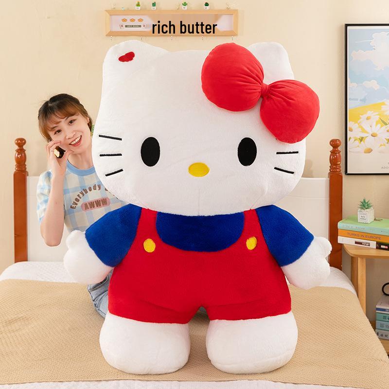 Large KT Cat Plush Toy - Cute Cat Doll Cushion Gift for Girls' Birthdays