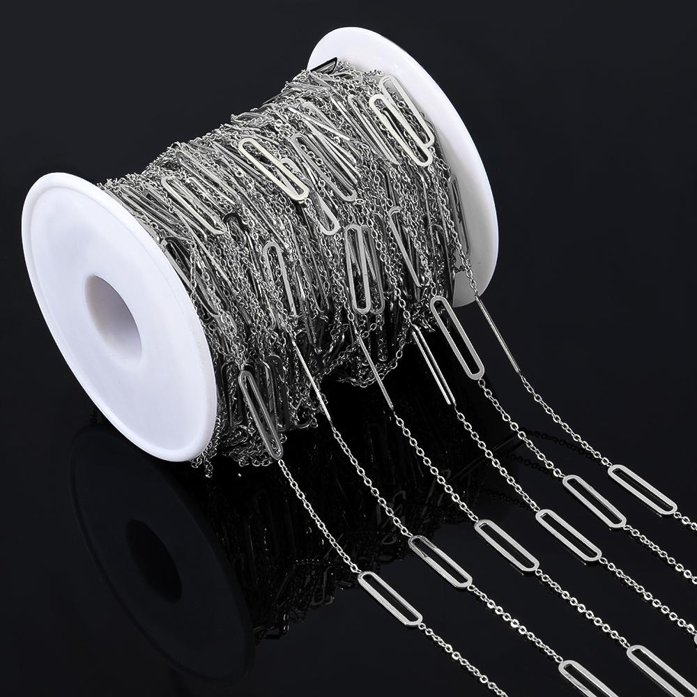 No Fade 1Meter Stainless Steel Gold Plated Embossed Link Chains DIY Women Men Necklaces Bracelets Jewelry Making Bags Chain Bulk