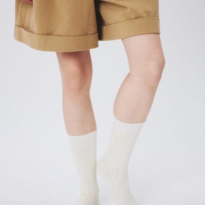 I Hate Monday [IHM250325] Silk French Socks Ivory