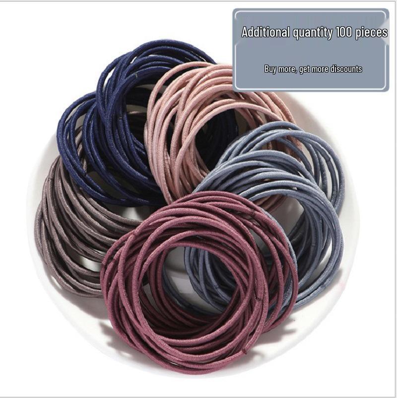 Mori Style Hair Ties: 100 Durable, High-Elastics Rubber Bands in Morandi Colors - Boxed Basic Model