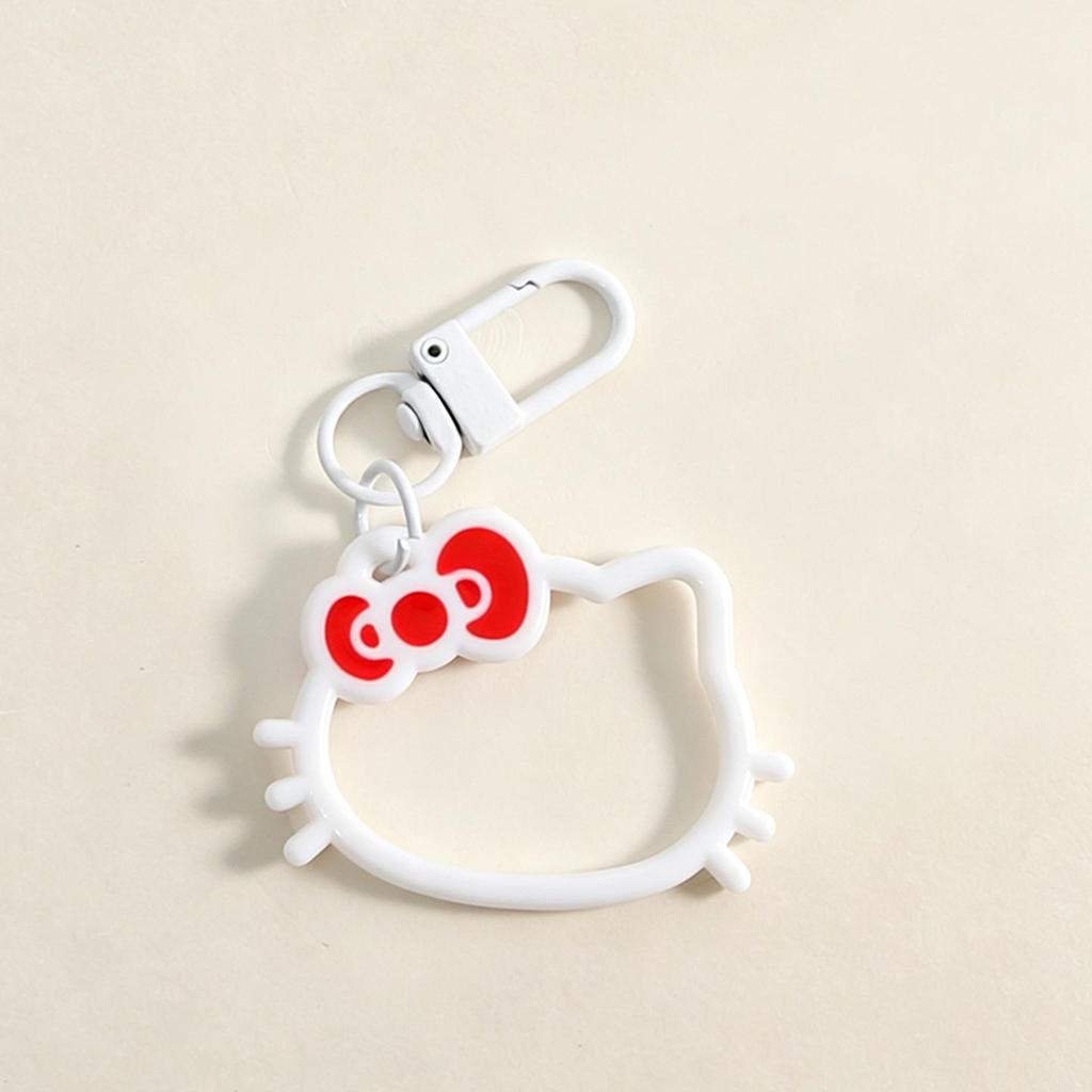Creative Cartoon Cat Head Keychain - Acrylic Pendant Accessory & Bag Charm