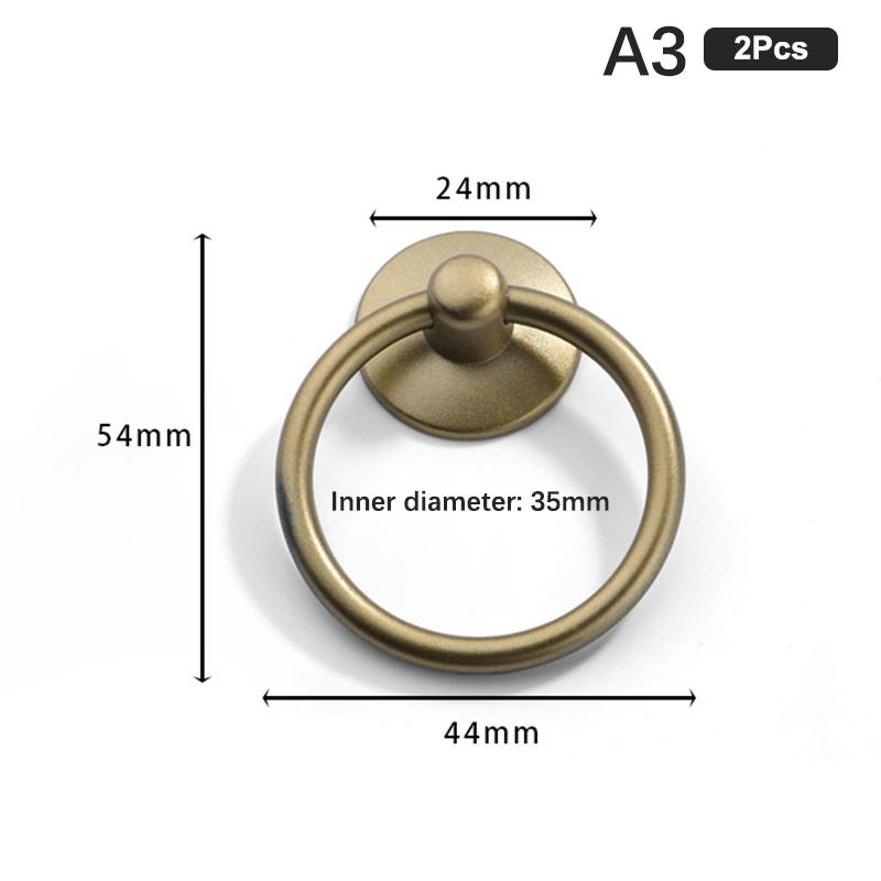 2Pc Vintage Rund Ring Møbel Dør Trekk Håndtak Legering Skap Knotter Håndtak