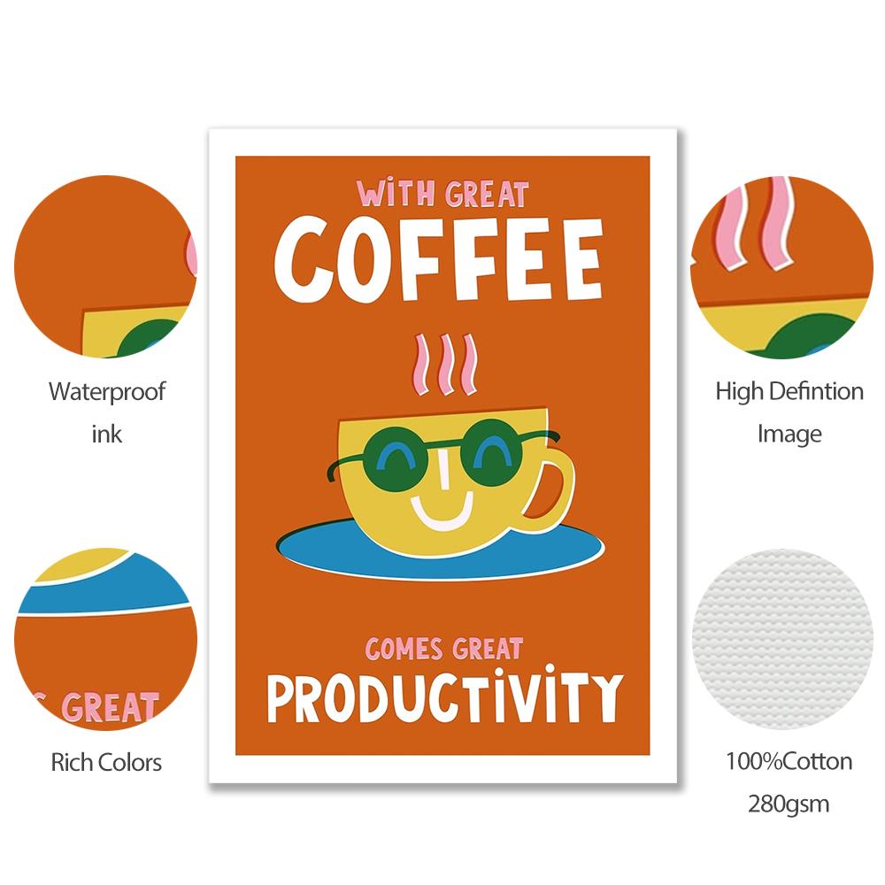 Choose Coffee Not War Abstrakte Wandkunst Leinwanddruck Produktivität Cartoon Lustiges Poster Guter Freund Geschenk Zimmer Home Decor Malerei