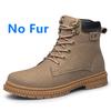 Outdoor Men Boots Handmade Winter Plush Snow Shoes Suede Genuine Leather Ankle Motorcycle Boots Upscale Military Men Shoes