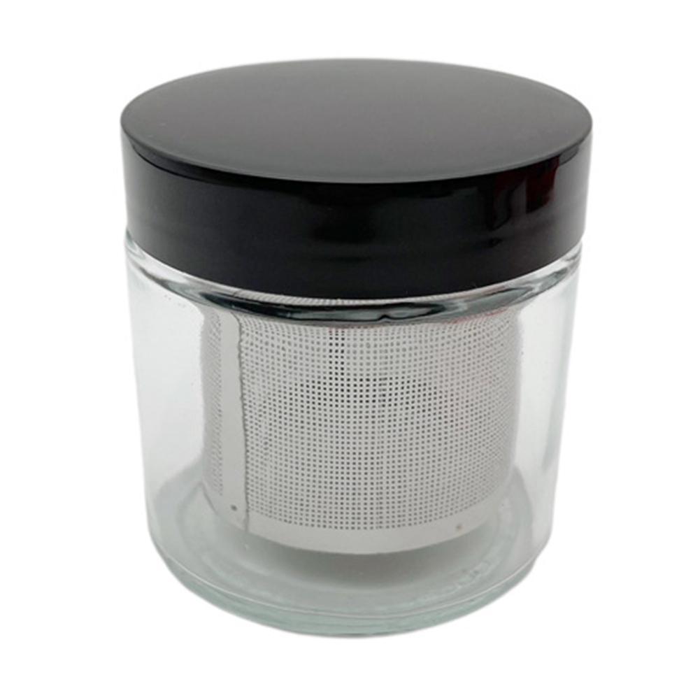 A95D-Diamond Washing Cup Watch Small Parts Gemstone Cleaning Glass Jar Pot With Sieve