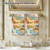 Pastel Beach Bunny Seal Print Towel, Quick Dry Absorbent Bath Towel, Cute Summer Island Animal Hand Towel