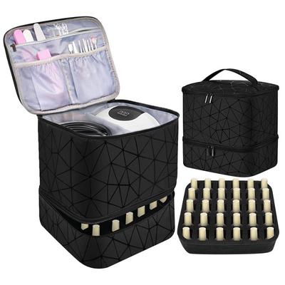 Boîte Organisateur de Vernis à Ongles Double Couche Support pour Vernis à Ongles Mallette de Transport Contient 30 Flacons Boîte à Ongles Organisateur Sac de Rangement