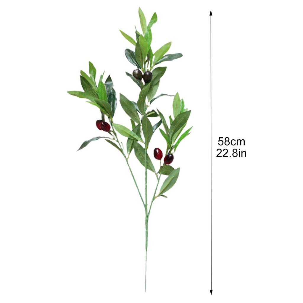 Artificial Olive Branch Greenery Stem 22.8 Inch Faux Olive Leaves Branch for Vase Decor Wedding Table Centerpiece