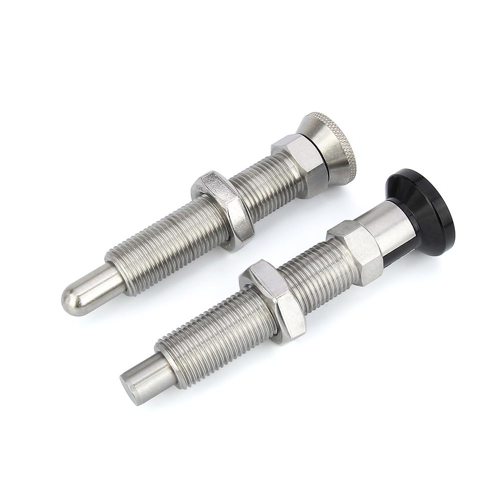Black/Gold Aluminum Knob M16 Locating Pins Return Type/Self-Locking Stainless Steel Long Threaded Indexing Plungers With Nut