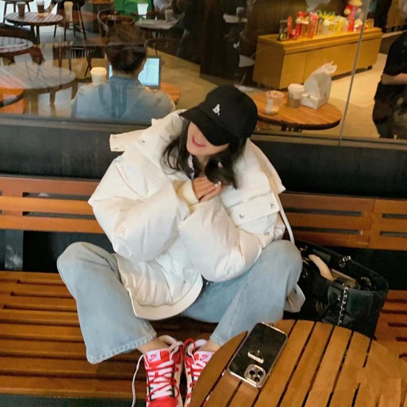 

Женская новая зимняя куртка пуховик в корейском стиле свободного кроя с утолщенным дизайном, хлопковая куртка, универсальное пальто XL