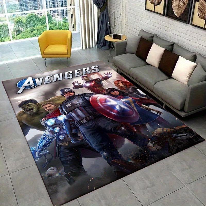 1pc Avengers Pattern Area Rug Soft Flannel Floor Mat for Living Room,Office,Bedroom and Carpet,Sofa Coffee Table Floor Mat