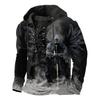 Herren Kapuzenpullover Lockerer Schnitt Mit 3D Digitalem Tierdruck Air Layer Stoff Langarm Freizeit Oberteil Alles