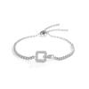 Damen-Armband aus 925er-Sterlingsilber, leichtes Luxus-Temperament, neues, heiß verkauftes Moissanit-Armband mit quadratischer Schnalle