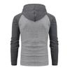 Men's Casual Patchwork Color Small Square Grid Hoodie Slim Fit Top Winter Round Neck Sweatshirts