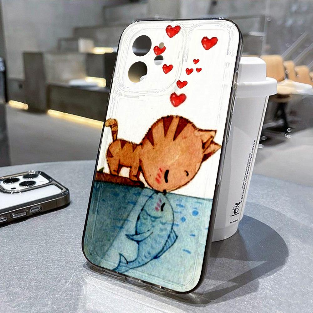 

Прозорий чохол для телефону для iPhone 13 Чохол для iPhone 11 15 14 12 16 Pro Max XR XS X SE 7 8 14 15 16 Plus Ocean Animal Fish Cover For iPhone 12