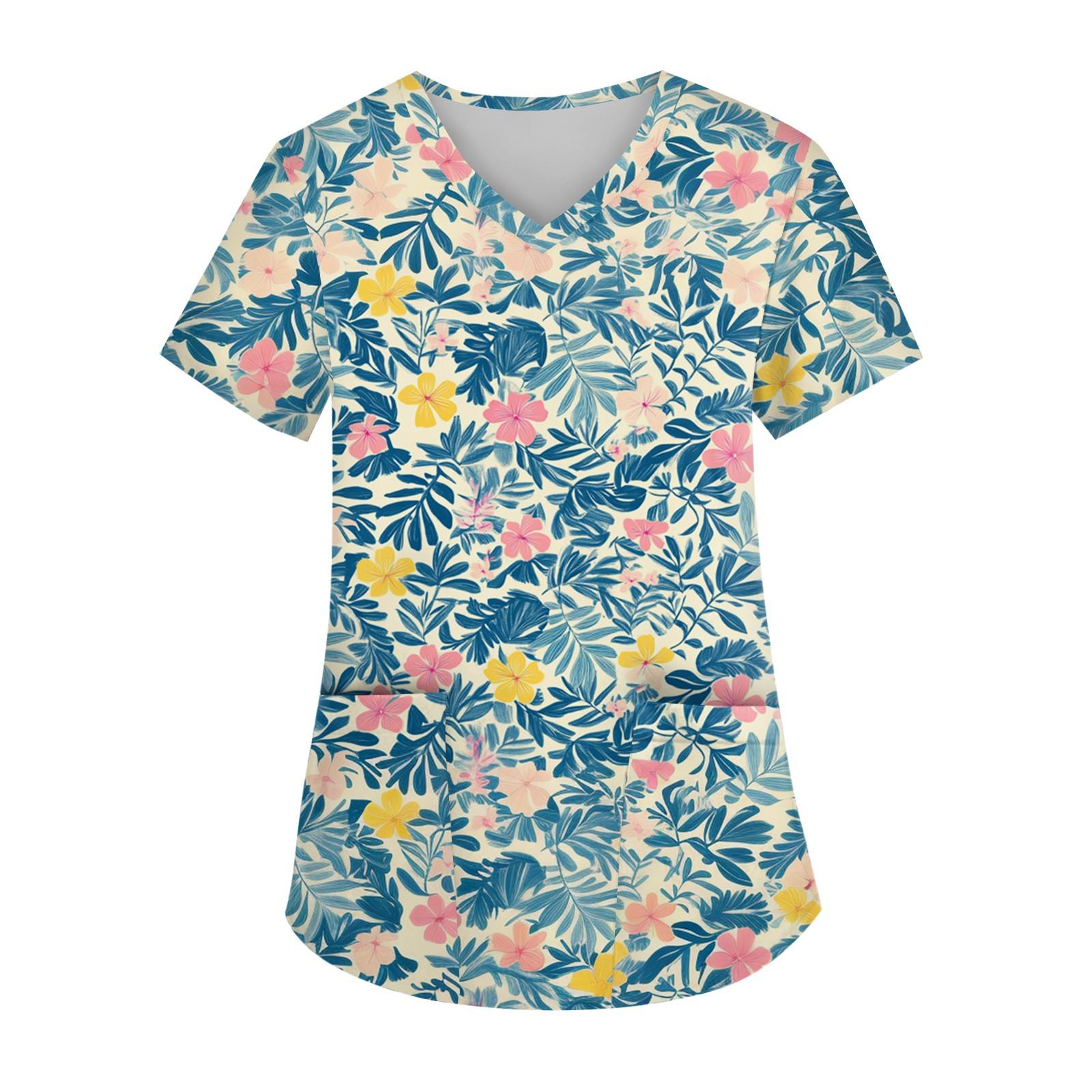 

Женская мода V-образный вырез короткий рукав комбинезон с карманами принт топы одежда XL