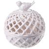 Round Ceramic White Box In Retro Style - Decorative