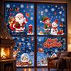 Outdoor Festive Glass Decorations Christmas Window Cling, PVC Waterproof Santa Claus/ Elf Snowman/Elk/House Stickers, Reusable Seasonal Home Ornaments