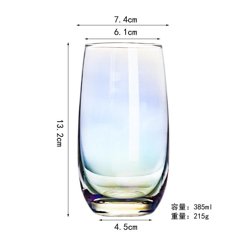 Cupa Creativă Colorată Electroplată din Sticlă cu Capacitate Mare Cupă Colorată în Formă de Ou Cupă Cristal Curcubeu Net Red