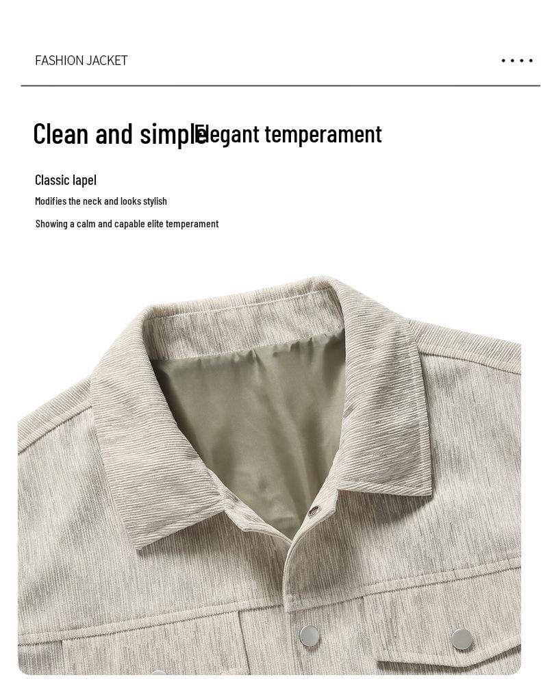 2024 Autumn Men's Fashion Lapel Corduroy Jacket - Trendy Casual Short Workwear