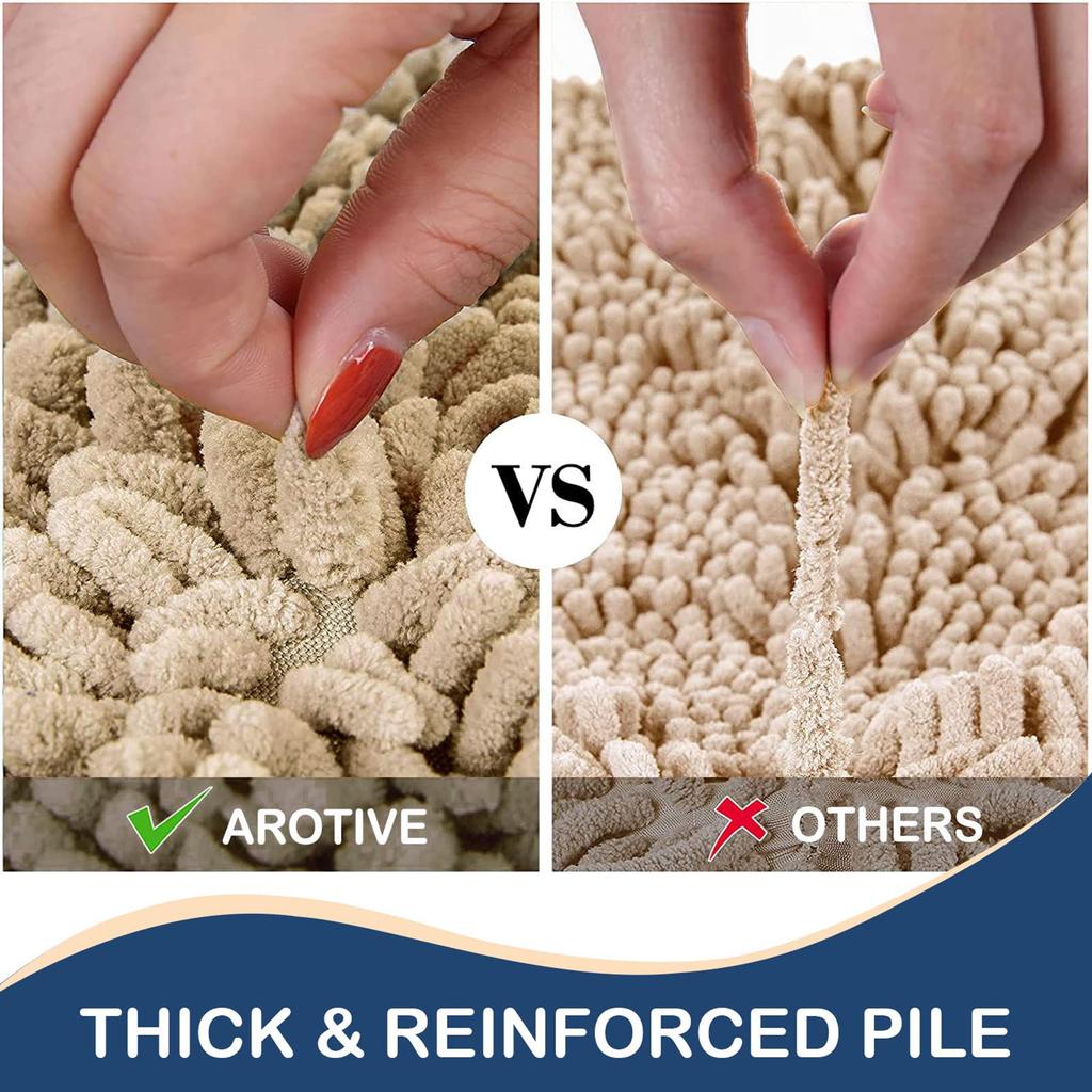 Kitinjoy Chenille Badezimmermatten Extra Dick Saugfähig Rutschfest Badeteppiche Maschinenwäsche Plüsch Teppich Wohnzimmer Luxus Bodenmatten