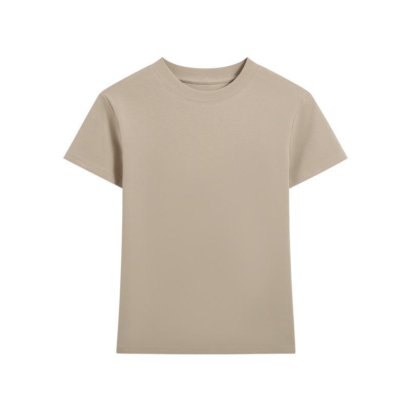 Women's French Round Neck Short-Sleeve T-Shirt with Straight Shoulders