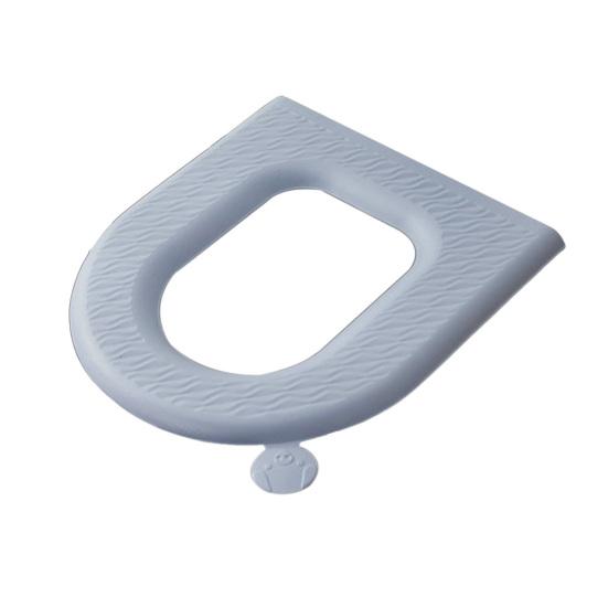 Coussin de Siège de Toilette Surface Douce au Toucher EVA Imperméable Tapis de Toilette Portable Lavable Conception avec Poignée Coussin de Siège de Toilette Hygiénique