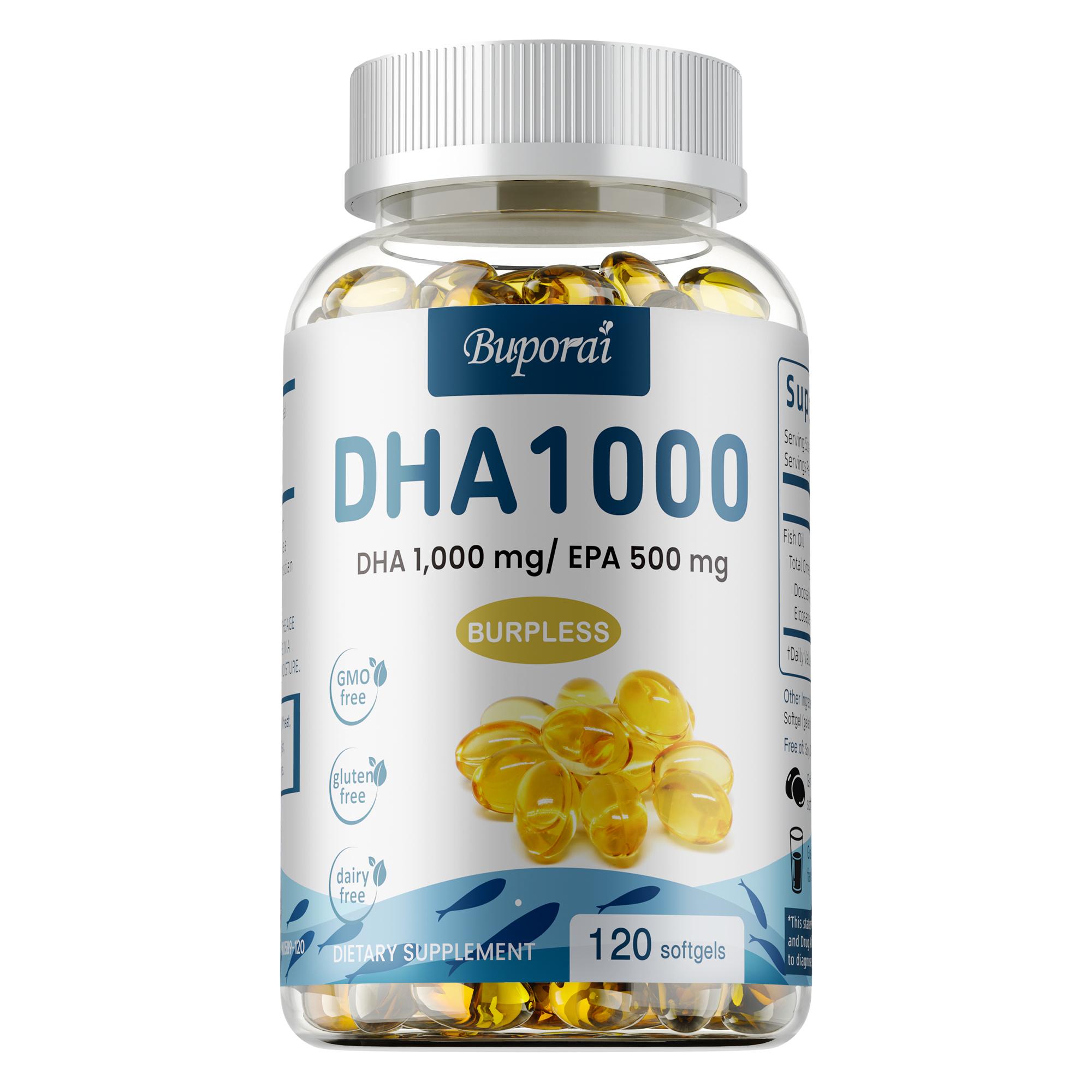 DHA fish oil capsules, 1000 mg, containing Omega-3 fish oil, EAP formula, highest efficacy. 120*1