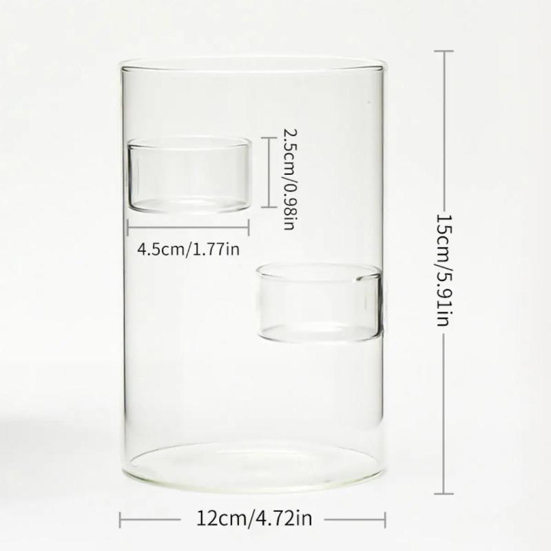 Glass Candle Holder Cylinder Candle Stand,Elegant,Decorative Decorative for Tea Light for Home Table Centerpiece Decoration