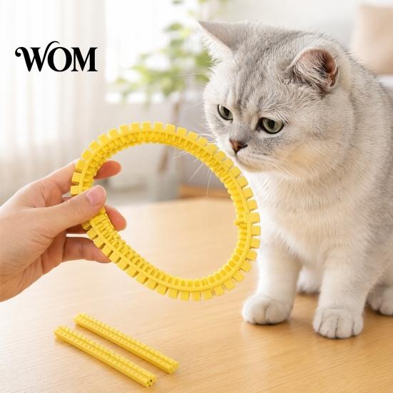 Shedding Solution Cat Self Groomer for Cardboard Boxes, DIY Grooming Brush Friendly Toy Ring, Hands-Free Massage Comb House Door Hole Hair Cleaner