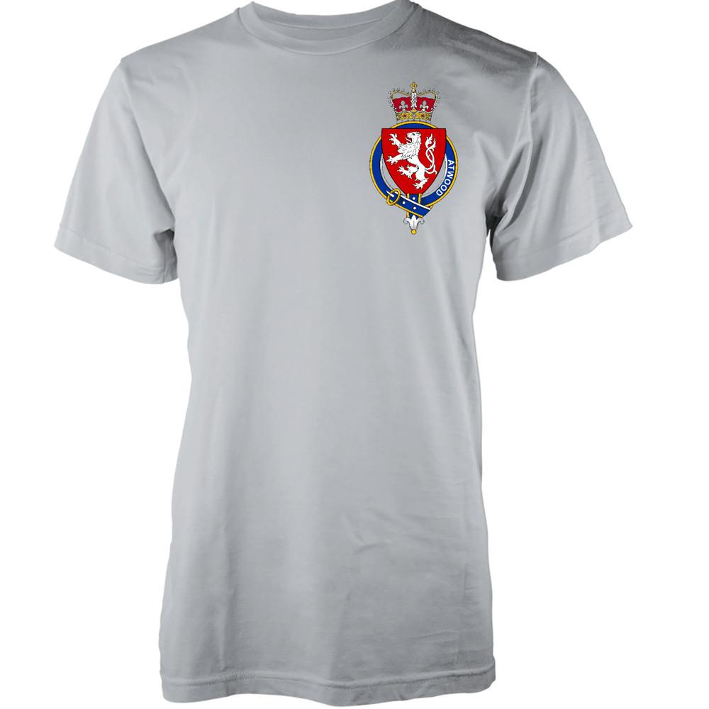 

Personalised Family Name Atwood T-Shirt Family Crest Badge Coat Of Arms Adult 2XL