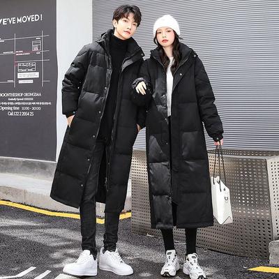 Vêtements rembourrés longs d'hiver pour hommes et femmes, vestes rembourrées pour couple, vestes chaudes épaissies au-dessus du genou