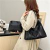 Elegant Fashionable Minimalist Tote Bag For Women Versatile Shoulder Handbag In Black White Khaki And Brown