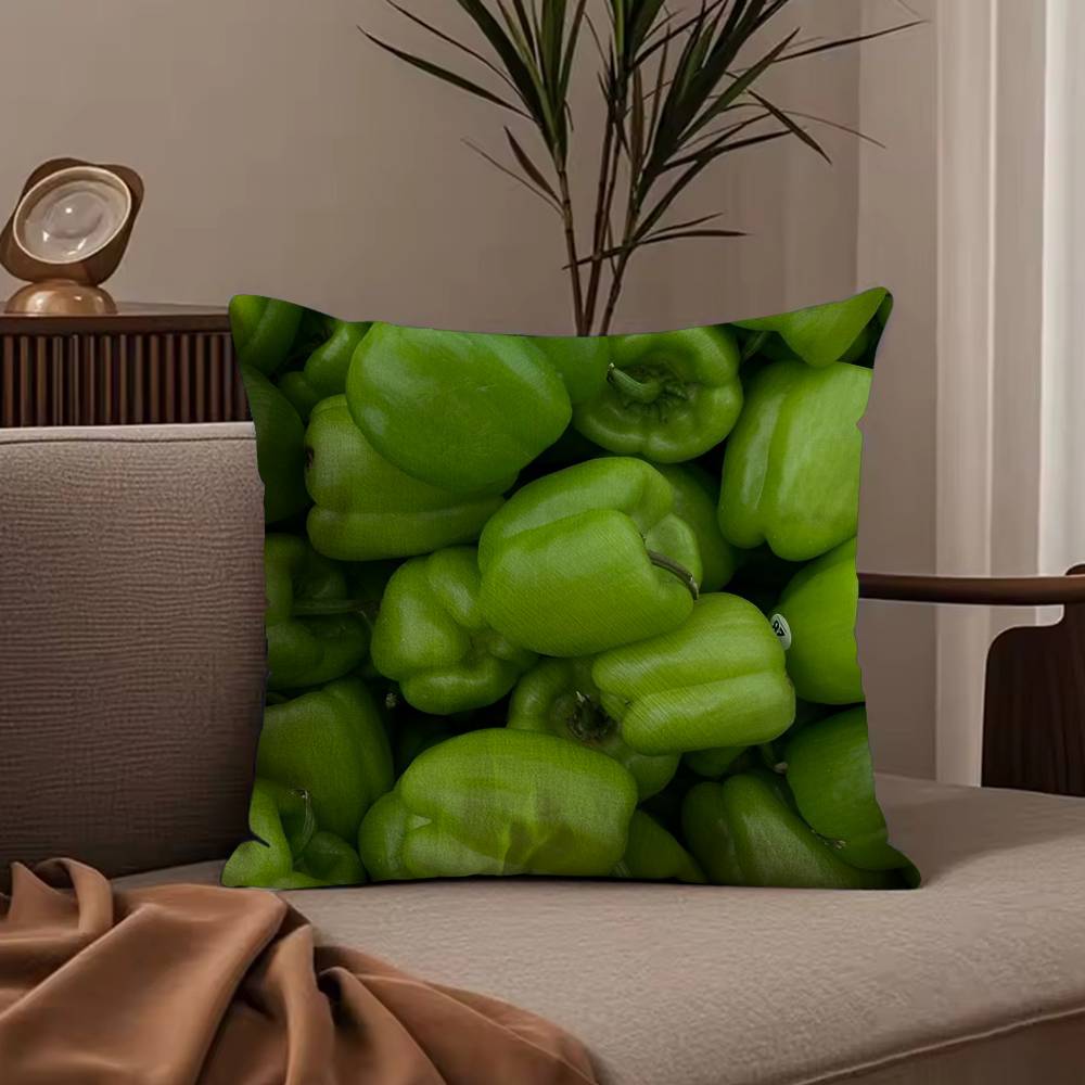 Fresh Food Anime Health Pillow Case Anti-dustmite Pillowcase Invisible zipper silky short plush Sofa cushion cover