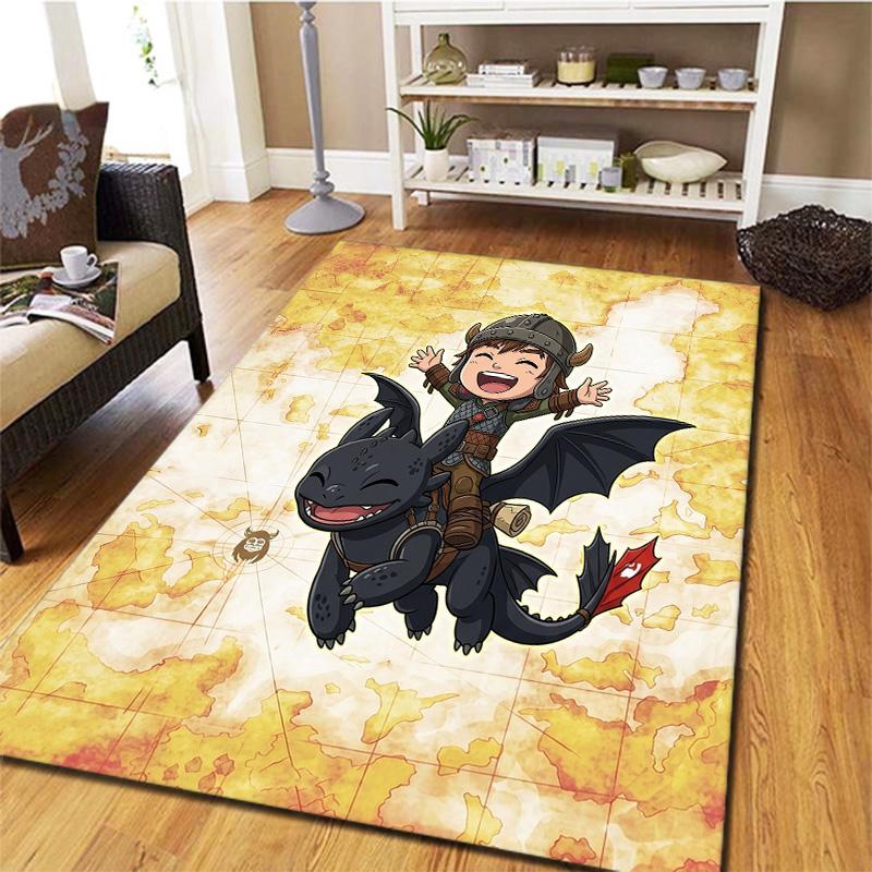 How Train Dragon Carpet Rug For Living Room Bedroom Home Sofa Decoration Kids Play Nonslip Floor Mat