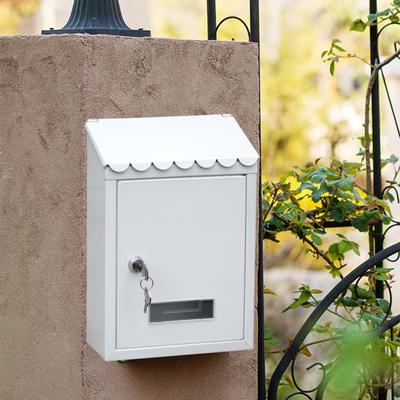 Metall Rostfri Postlåda Väggmonterad Nyckellåsning Premium Brevlåda med Toppmatat Brevinkast Inlämningslåda Fodral