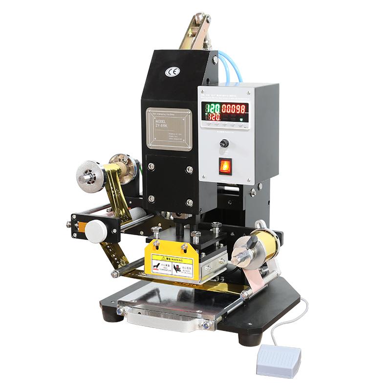 ZONESUN ZY-819K2 Pneumatische Automatische Heißfolienprägemaschine, Leder-LOGO-Rillmaschine, LOGO-Präger, Heißwortmaschine