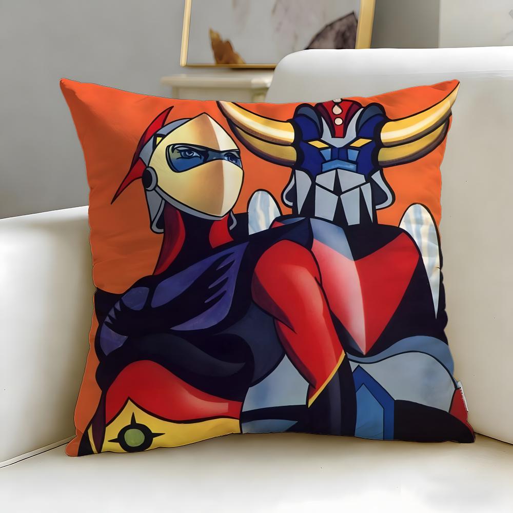 classic mecha anime UFO Robo Grendizer Cushion Cover Soft  EasyWash Pillow Case  Versatile for Couch Bed Travel and Office
