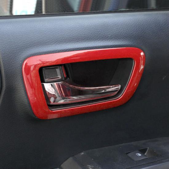 For Toyota Tacoma 2016- ABS Red Interior Door Handle Bowl Frame Cover Trim