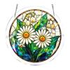 Rond Gebrandschilderd Glas Raam Hangend Paneel 15cm Diameter Boomontwerp Decoratieve Suncatcher met Metalen Ketting voor Binnenraamdecoratie