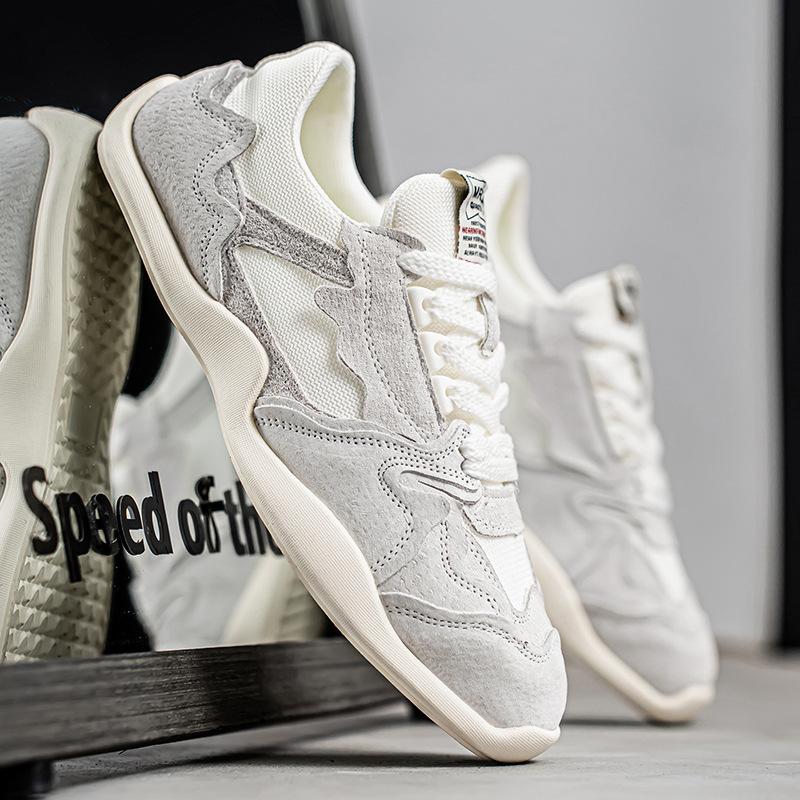 

Men s Mesh Suede Sneakers Casual Fashion Non-slip Comfortable Sports Shoes 44 білий